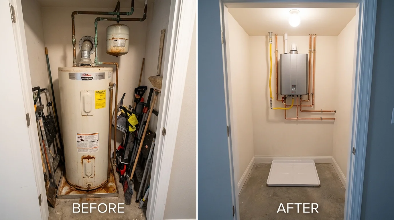 Tank water heater versus wall-mounted tankless unit comparison for Verona, MS homeowners